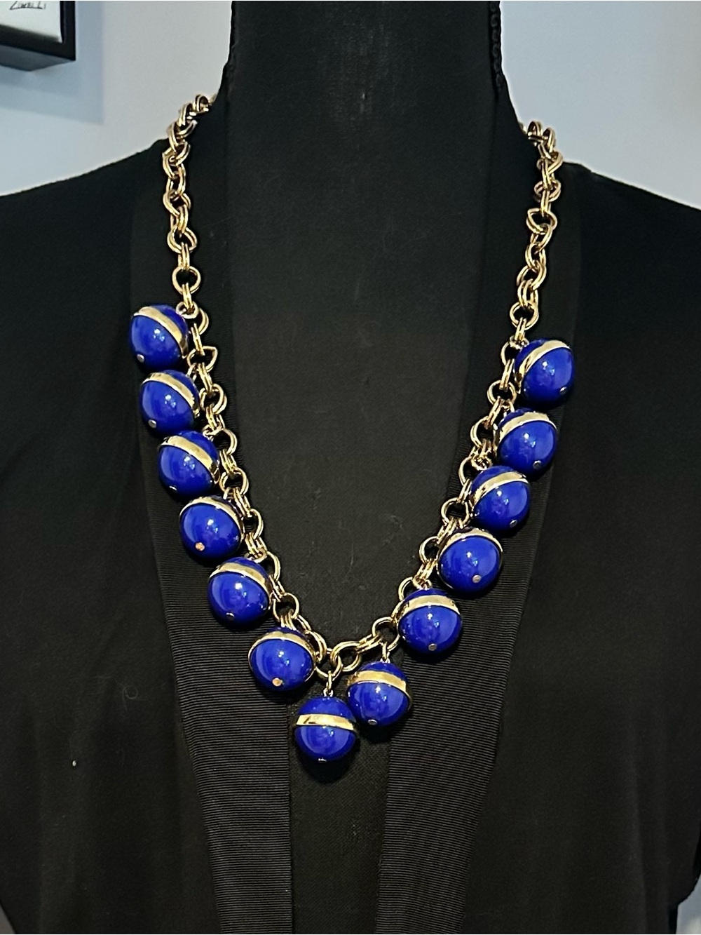 J Crew blue and gold necklace
